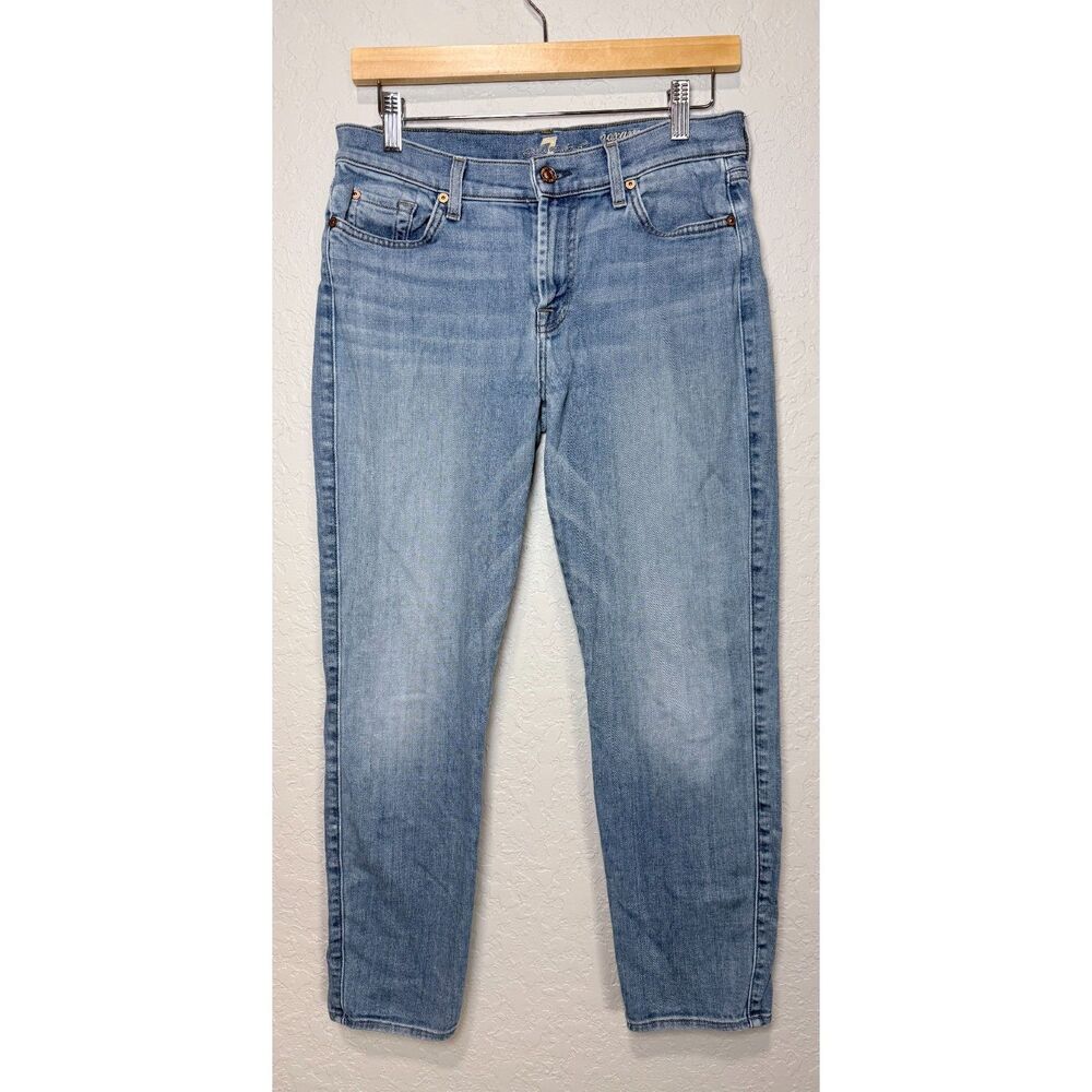 7 For All Mankind Roxanne Ankle Jeans 28 Light Wash Stretch Slim Classic Denim